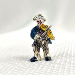 Dollhouse Miniature Pewter Clown with Violin.